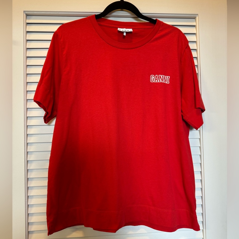Ganni Red Short Sleeve Tee